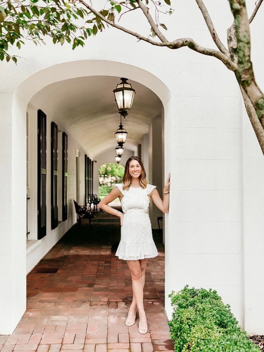 White Floral Mini Dress Like New